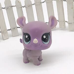 Authentic Littlest Pet Shop LPS #259 Lavender Purple Baby Una Unger Rhino
